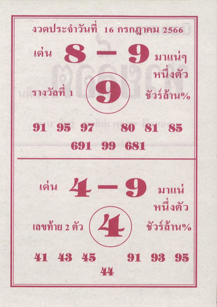 You are currently viewing หวยล็อต 16/7/66