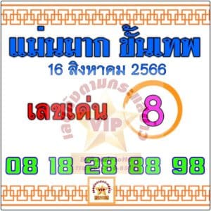 Read more about the article หวยแม่นมากขั้นเทพ 16/8/66