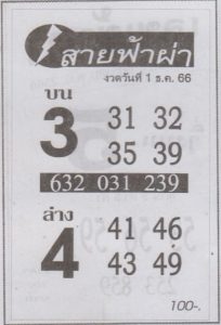 Read more about the article หวยสายฟ้าผ่า 1/12/66