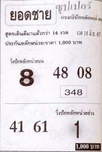 Read more about the article หวยยอดชาย 16/6/67