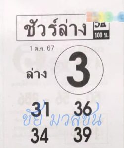 Read more about the article หวยชัวร์ล่าง 1/10/67