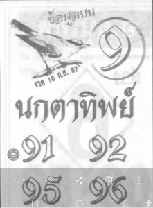 Read more about the article หวยนกตาทิพย์ 16/9/67