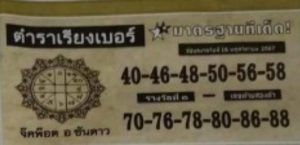 Read more about the article หวยตําราเรียงเบอร์ 16/11/67