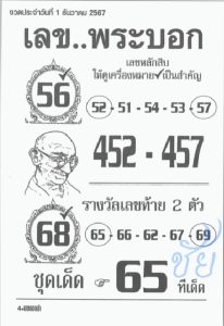 Read more about the article เลขพระบอก 1/12/67