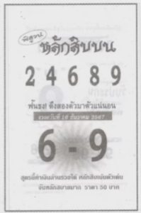 Read more about the article หวยหลักสิบบน 16/12/67