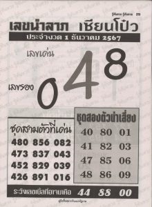 Read more about the article เลขนำลาภเซียนโป๋ว 1/12/67