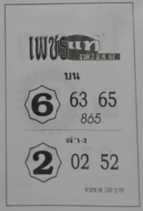 Read more about the article หวยเพชรแท้ 2/1/68