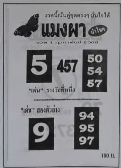 Read more about the article หวยแมงผา 1/2/68