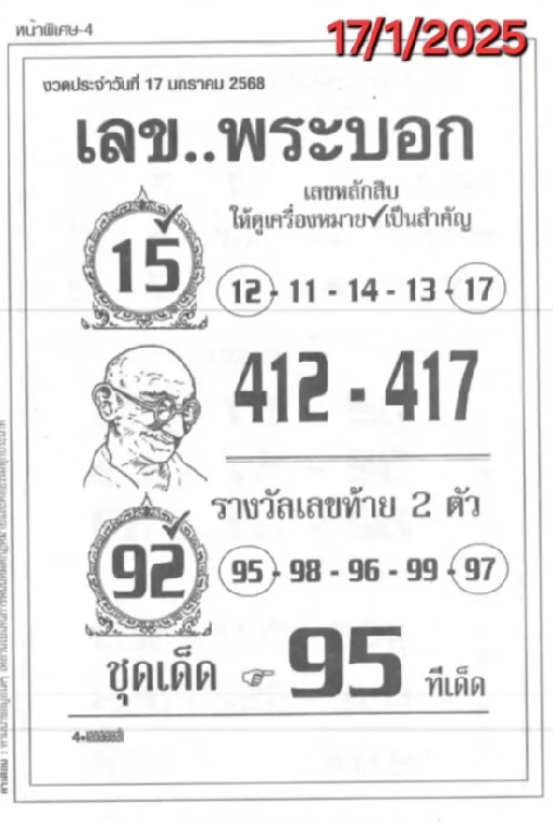 Read more about the article เลขพระบอก 17/1/68